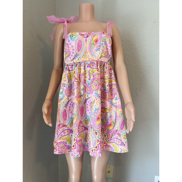 Day + Moon COLORFUL PAISLEY Baby Doll SUMMER SPRING ROMANTIC Dress SZ LARGE #49 - Picture 11 of 11